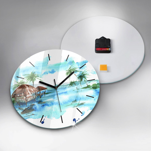 Orologio rotondo Immagine di un'isola deserta