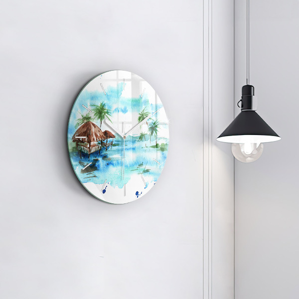 Orologio rotondo Immagine di un'isola deserta