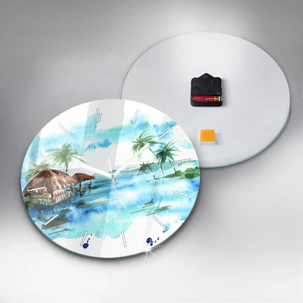 Orologio rotondo Immagine di un'isola deserta