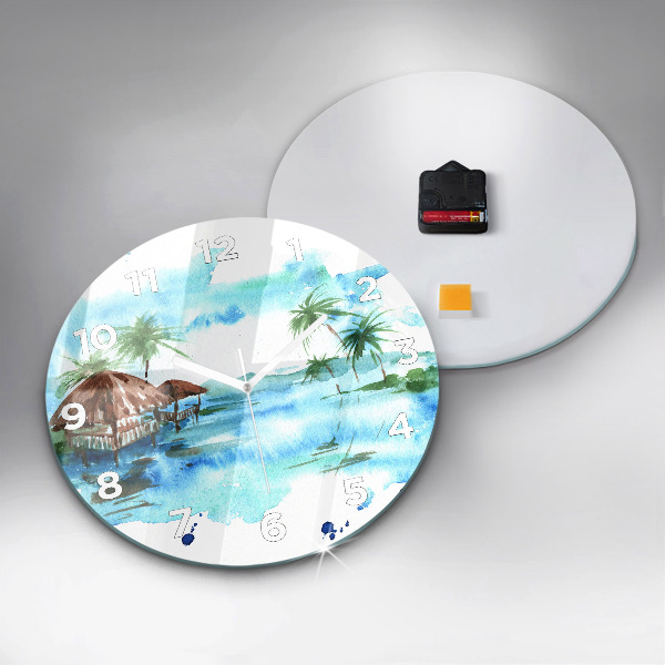 Orologio rotondo Immagine di un'isola deserta