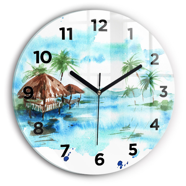 Orologio rotondo Immagine di un'isola deserta