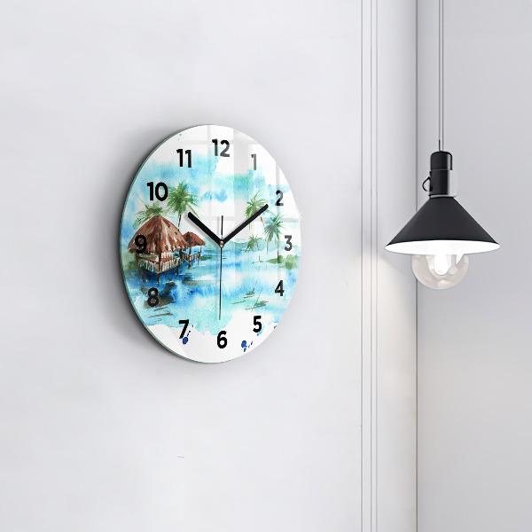 Orologio rotondo Immagine di un'isola deserta