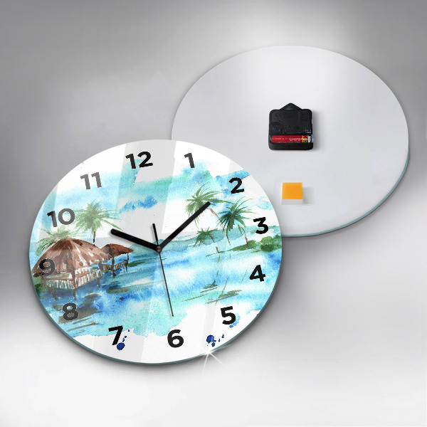 Orologio rotondo Immagine di un'isola deserta