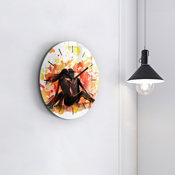 Orologio rotondo Amore e una coppia innamorata