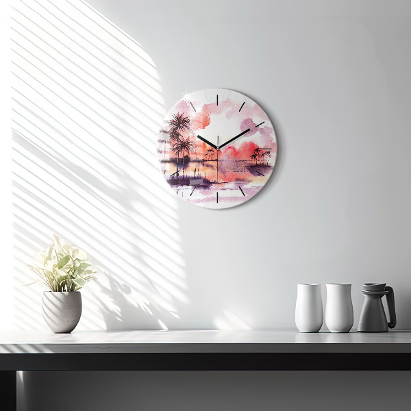 Orologio rotondo Paesaggio tropicale
