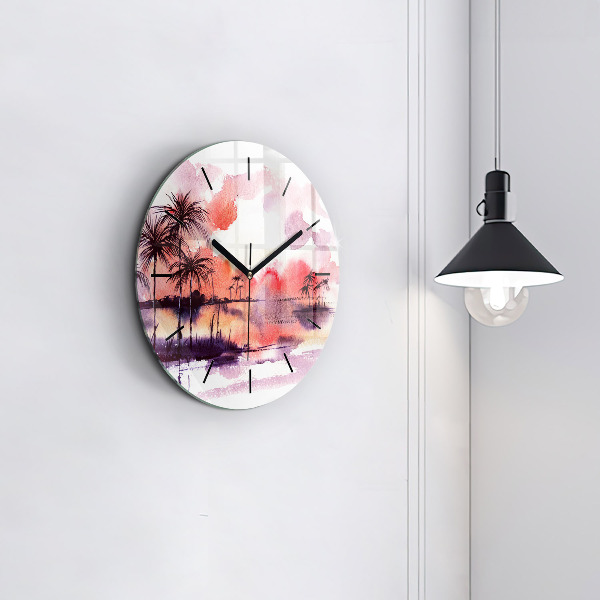 Orologio rotondo Paesaggio tropicale