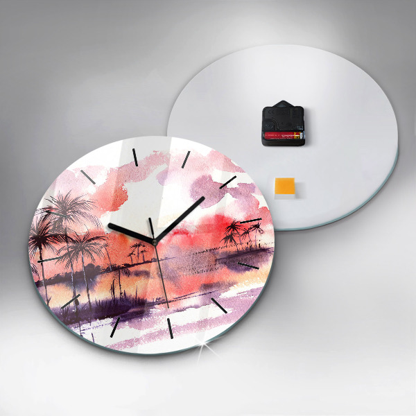 Orologio rotondo Paesaggio tropicale