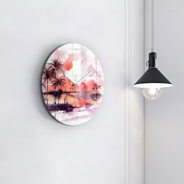 Orologio rotondo Paesaggio tropicale