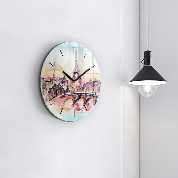 Orologio rotondo Paesaggio dipinto di Parigi