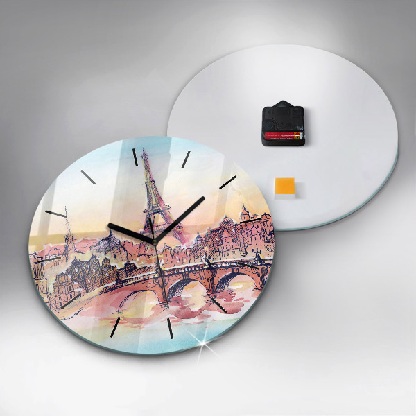 Orologio rotondo Paesaggio dipinto di Parigi