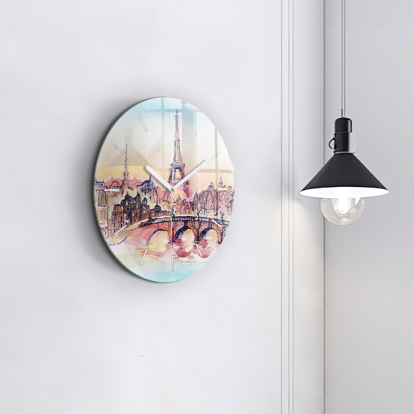 Orologio rotondo Paesaggio dipinto di Parigi