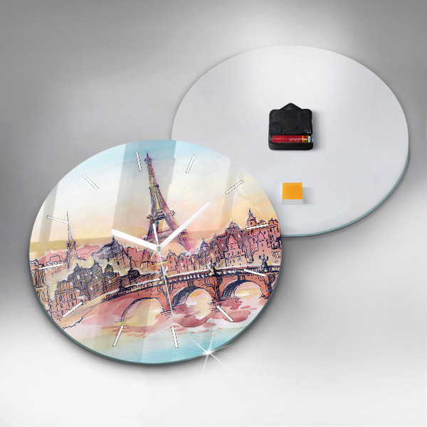 Orologio rotondo Paesaggio dipinto di Parigi