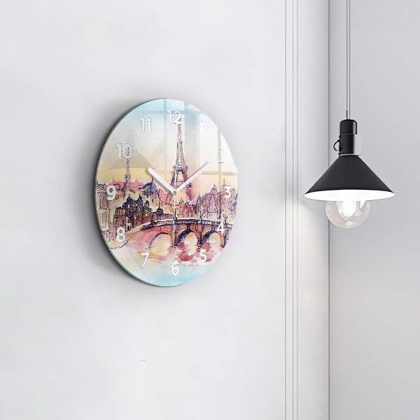 Orologio rotondo Paesaggio dipinto di Parigi