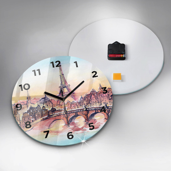 Orologio rotondo Paesaggio dipinto di Parigi