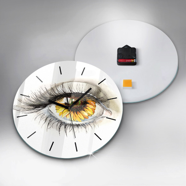 Orologio rotondo Fiore di girasole nell'occhio