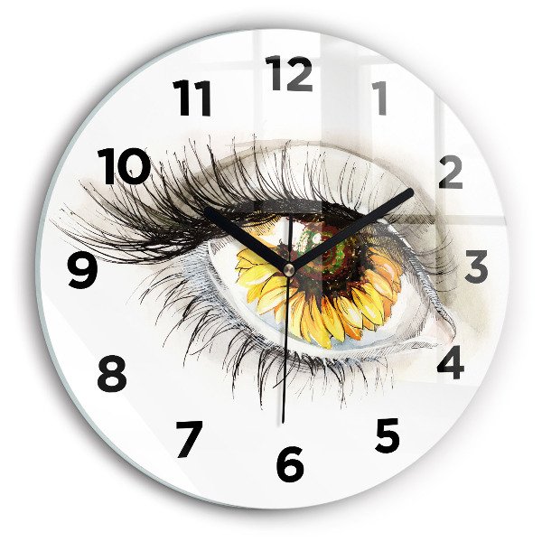 Orologio rotondo Fiore di girasole nell'occhio