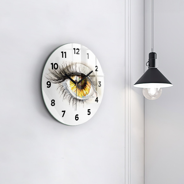 Orologio rotondo Fiore di girasole nell'occhio