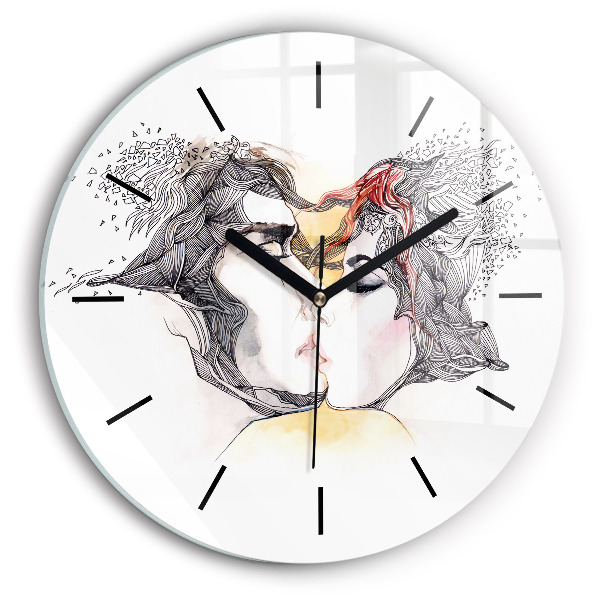 Orologio rotondo Disegno di bacio d'amore