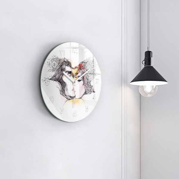 Orologio rotondo Disegno di bacio d'amore