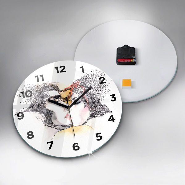 Orologio rotondo Disegno di bacio d'amore