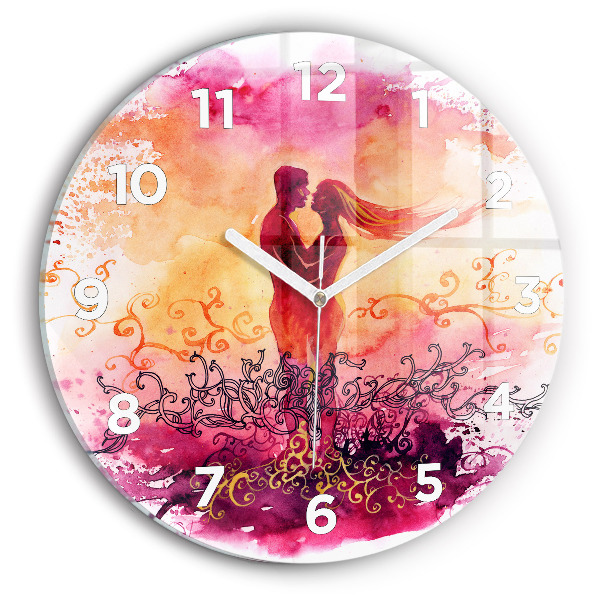 Orologio rotondo Coppia innamorata ad acquerello
