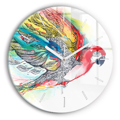 Orologio rotondo Pappagallo colorato in volo