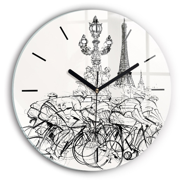 Orologio rotondo Disegno gara ciclistica