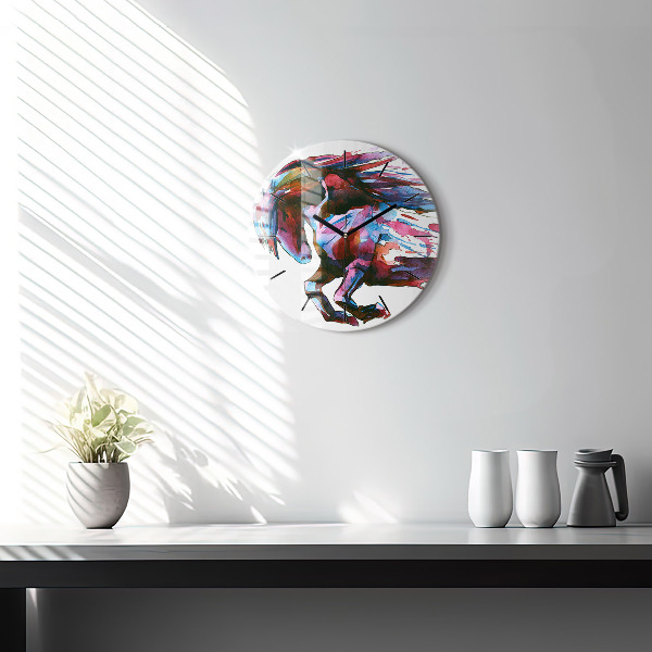 Orologio rotondo Un cavallo in fuga