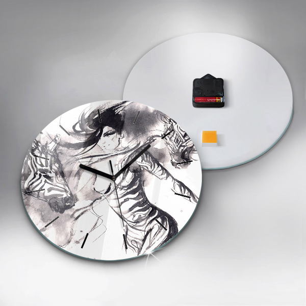 Orologio rotondo Donna e zebre
