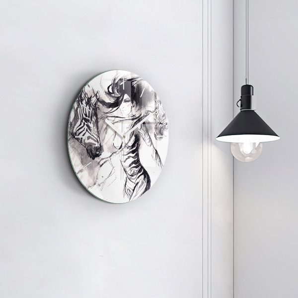 Orologio rotondo Donna e zebre