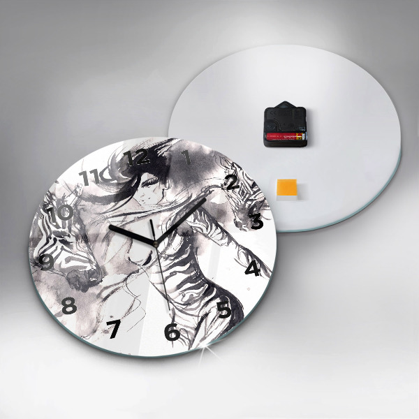 Orologio rotondo Donna e zebre