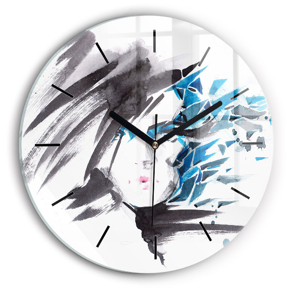 Orologio rotondo Volto di donna astratto