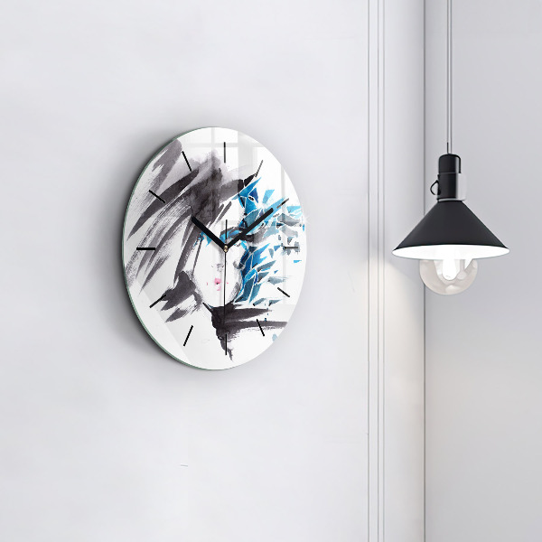 Orologio rotondo Volto di donna astratto