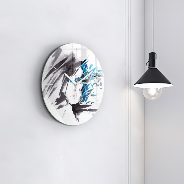 Orologio rotondo Volto di donna astratto