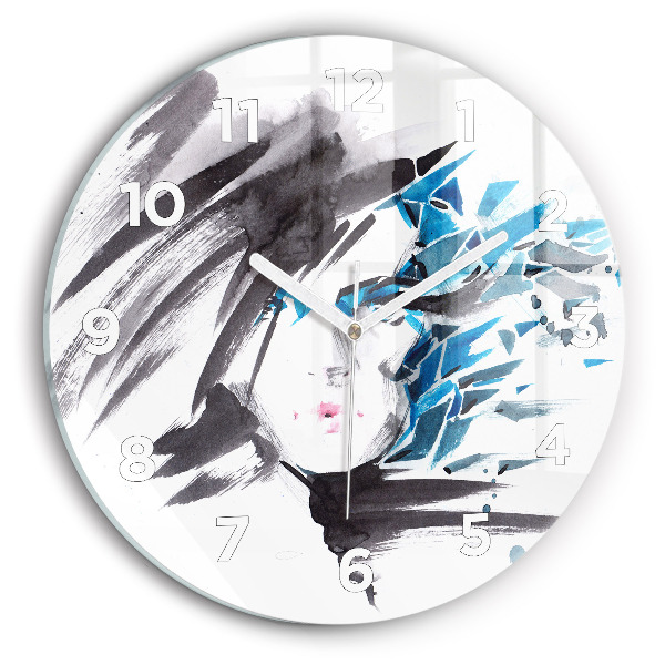 Orologio rotondo Volto di donna astratto