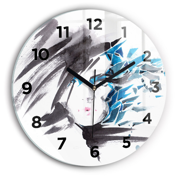 Orologio rotondo Volto di donna astratto