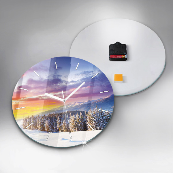 Orologio rotondo Paesaggio montano invernale
