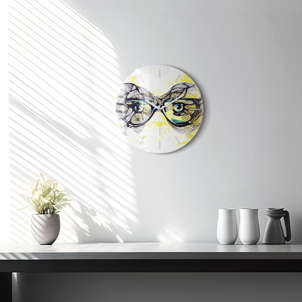 Orologio rotondo Occhi con occhiali
