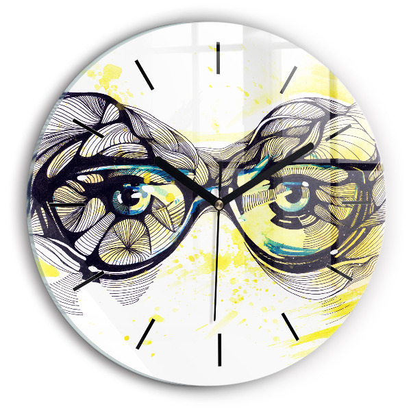 Orologio rotondo Occhi con occhiali