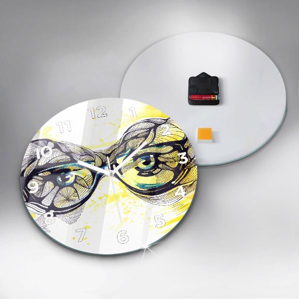 Orologio rotondo Occhi con occhiali