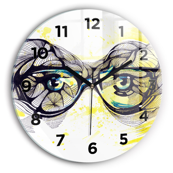 Orologio rotondo Occhi con occhiali