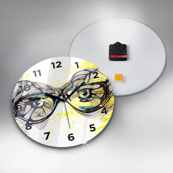 Orologio rotondo Occhi con occhiali