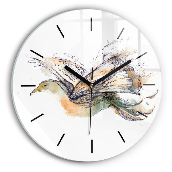 Orologio rotondo L'uccello e il libro