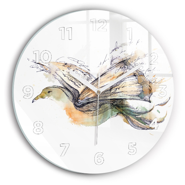 Orologio rotondo L'uccello e il libro