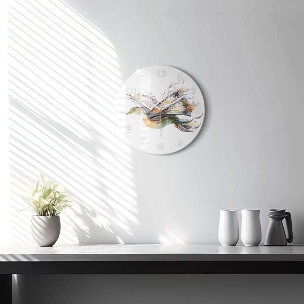 Orologio rotondo L'uccello e il libro