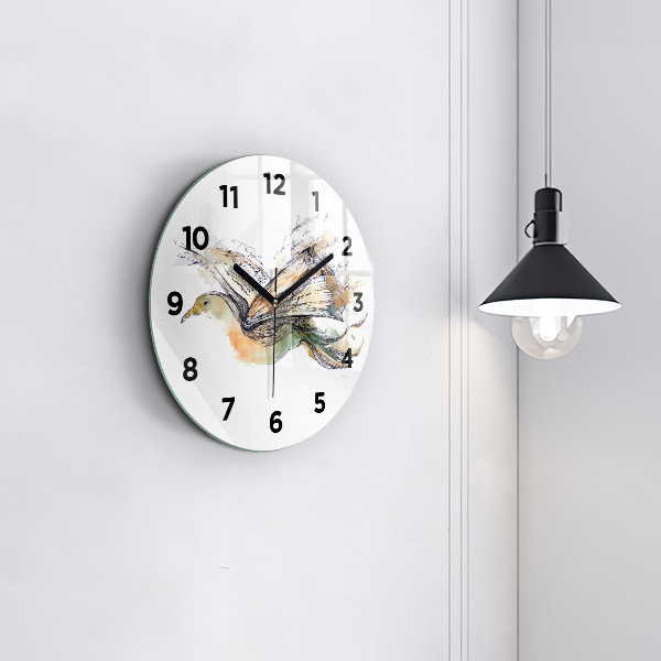 Orologio rotondo L'uccello e il libro