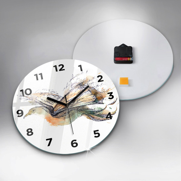 Orologio rotondo L'uccello e il libro