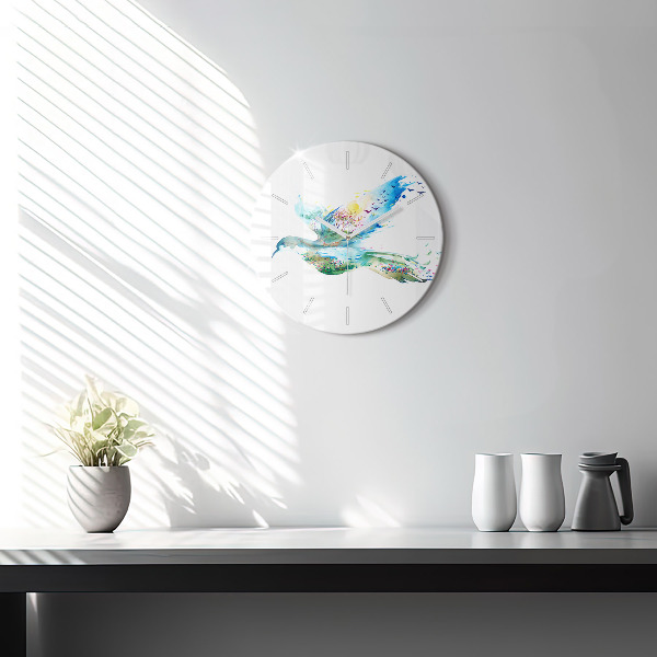 Orologio rotondo Astrazione di uccello e primavera