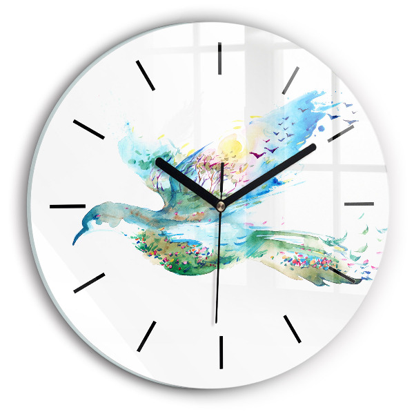 Orologio rotondo Astrazione di uccello e primavera
