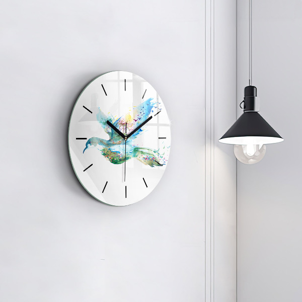 Orologio rotondo Astrazione di uccello e primavera